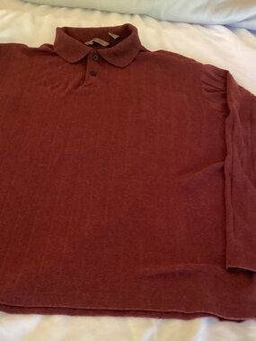 Axist Men's Long-Sleeve Polo in Deep Wine